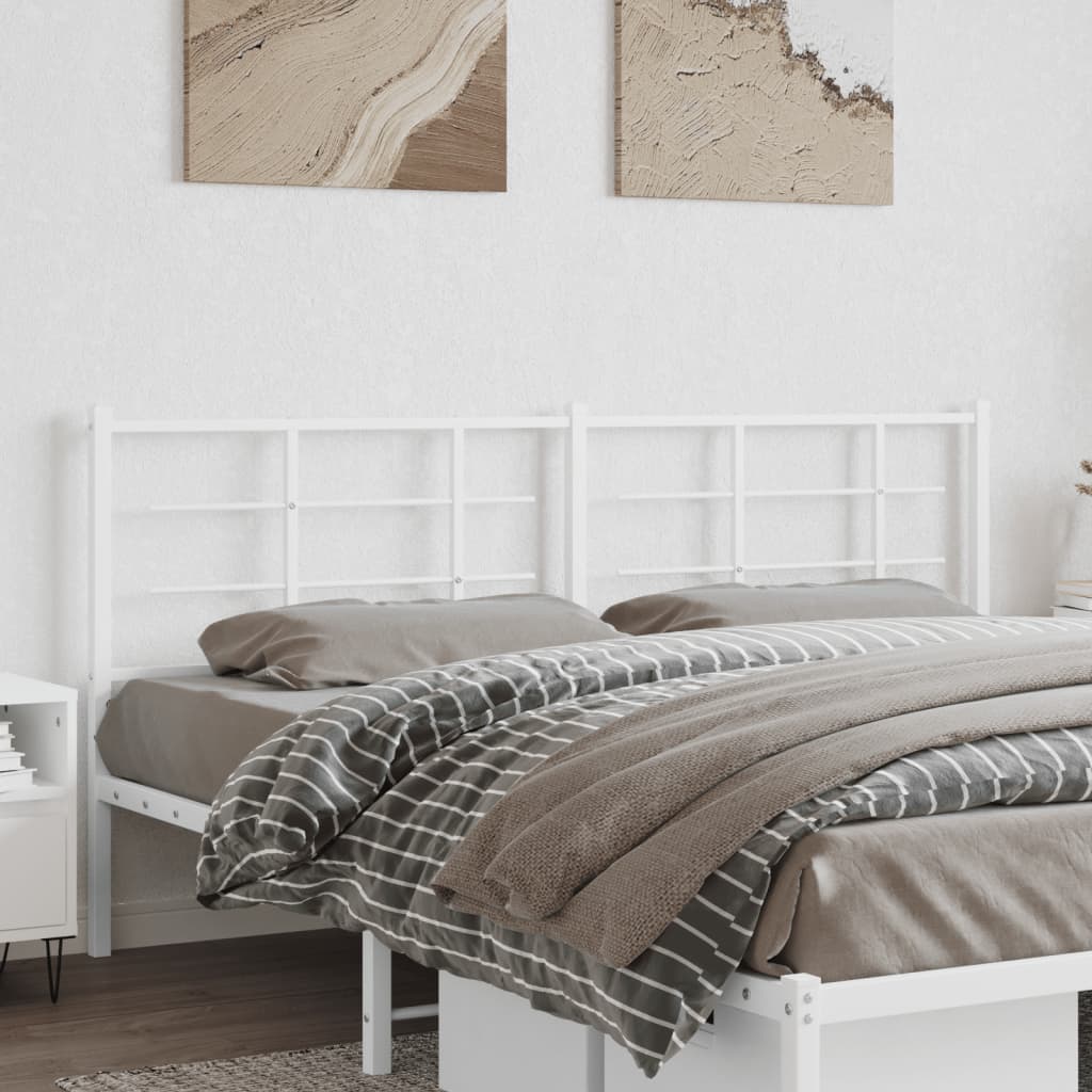 vidaXL Metal Replace Headboard White 180 cm
