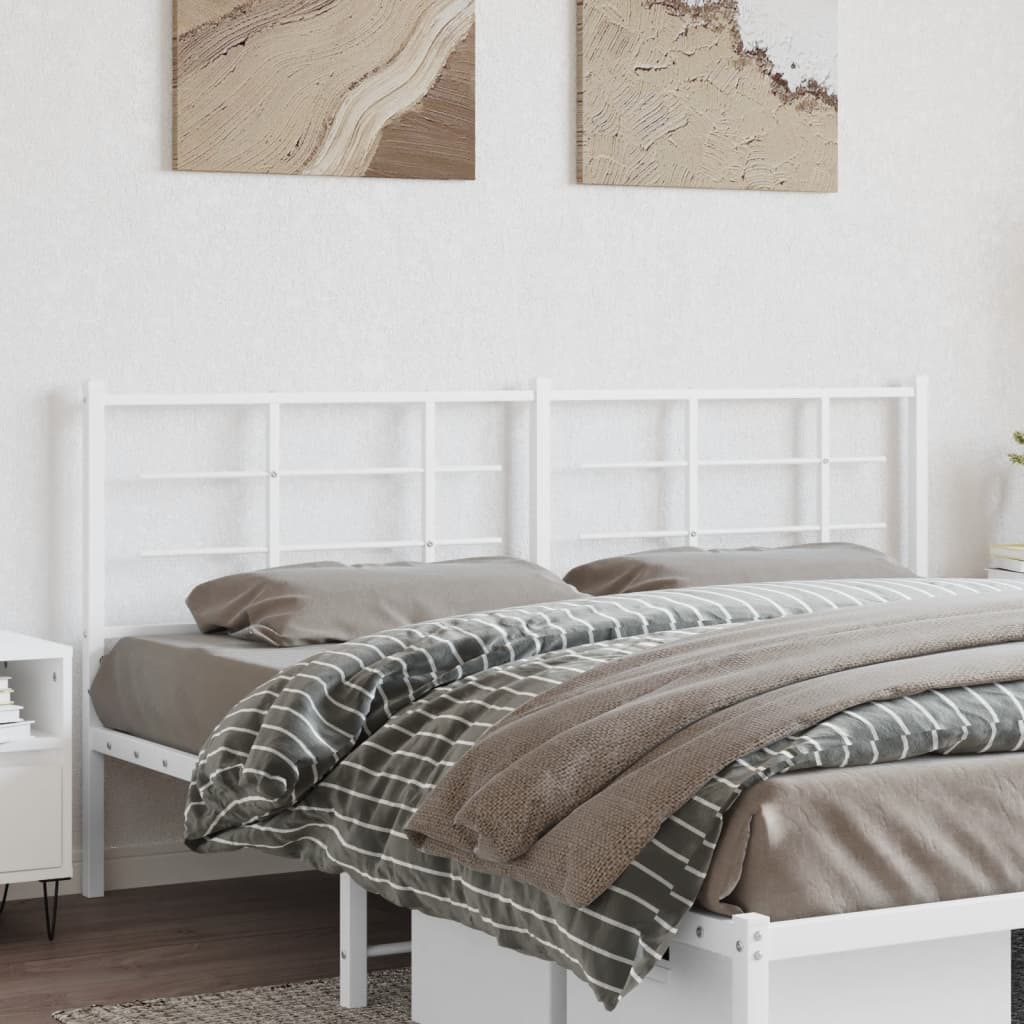 vidaXL Metal Replace Headboard White 193 cm