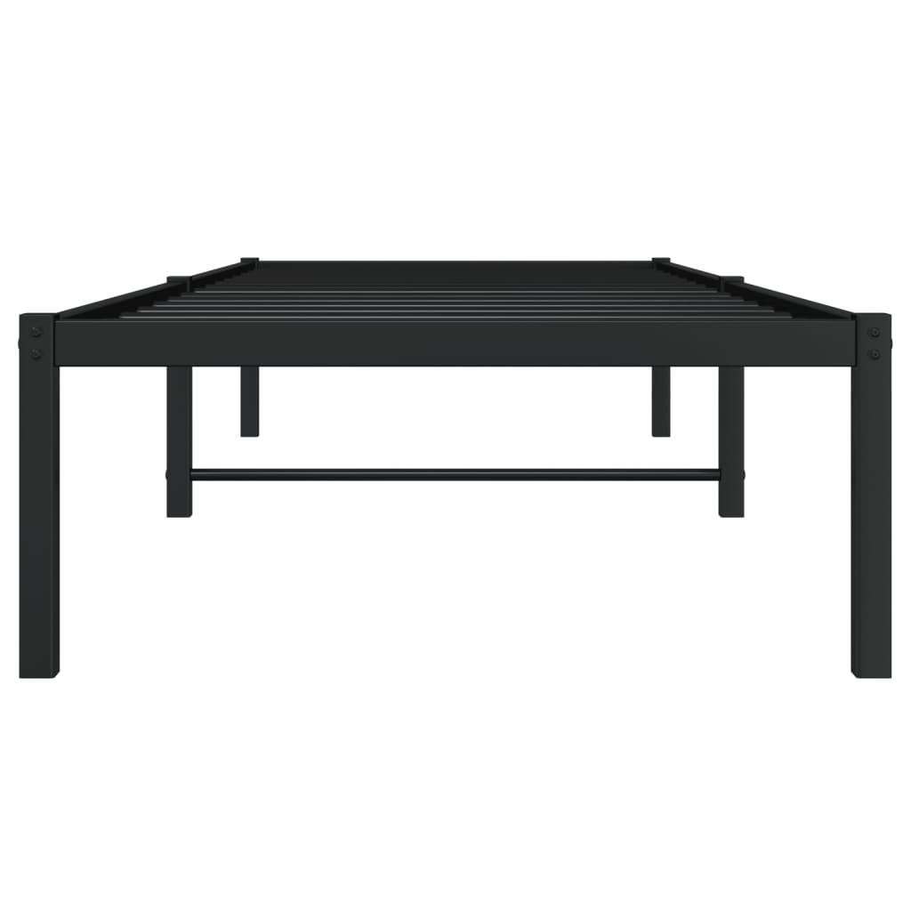 vidaXL Metal Bed Frame without Mattress Black 75x190cm