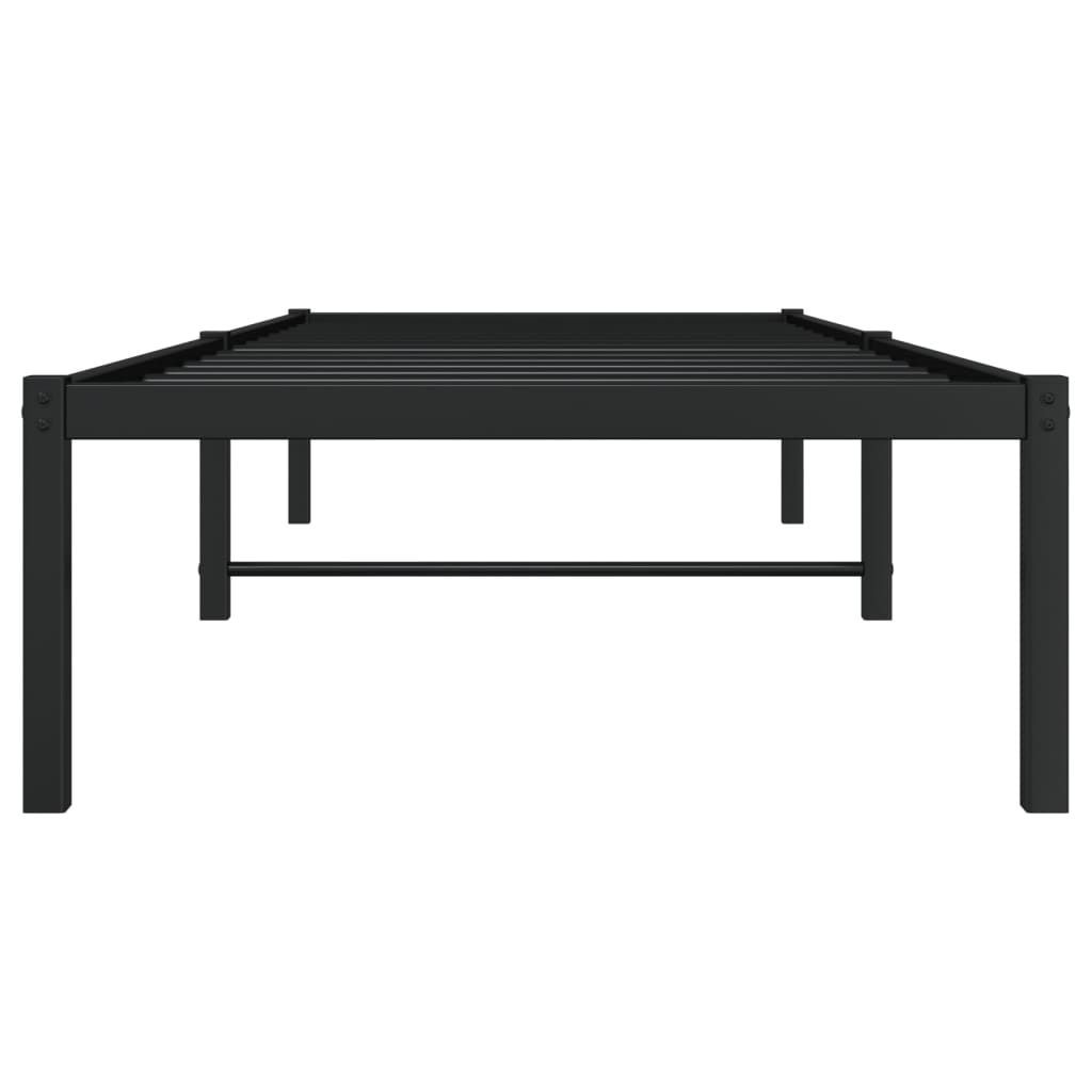 vidaXL Metal Bed Frame without Mattress Black 80x200cm