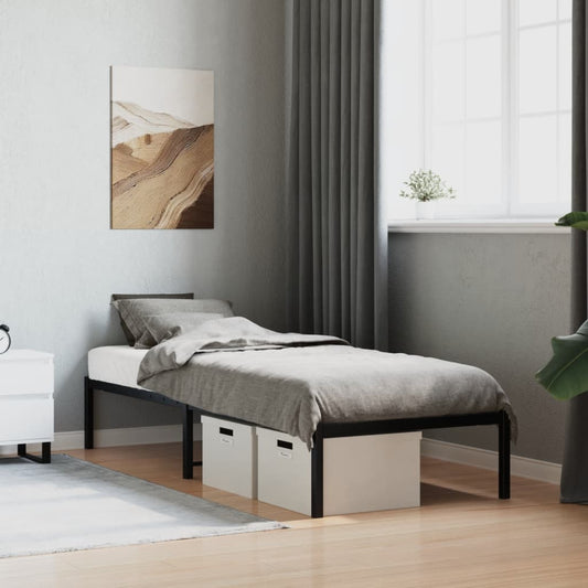 vidaXL Metal Bed Frame without Mattress Black 80x200cm