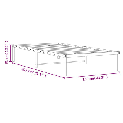 vidaXL Metal Bed Frame without Mattress Black 100x200cm