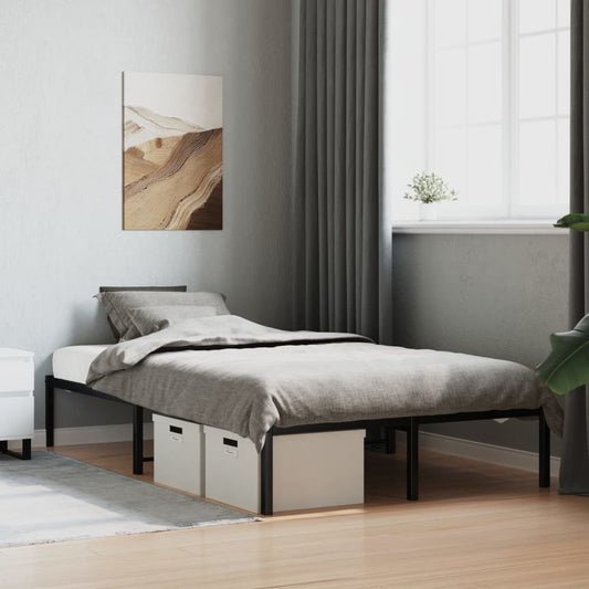 vidaXL Metal Bed Frame without Mattress Black 120x190cm