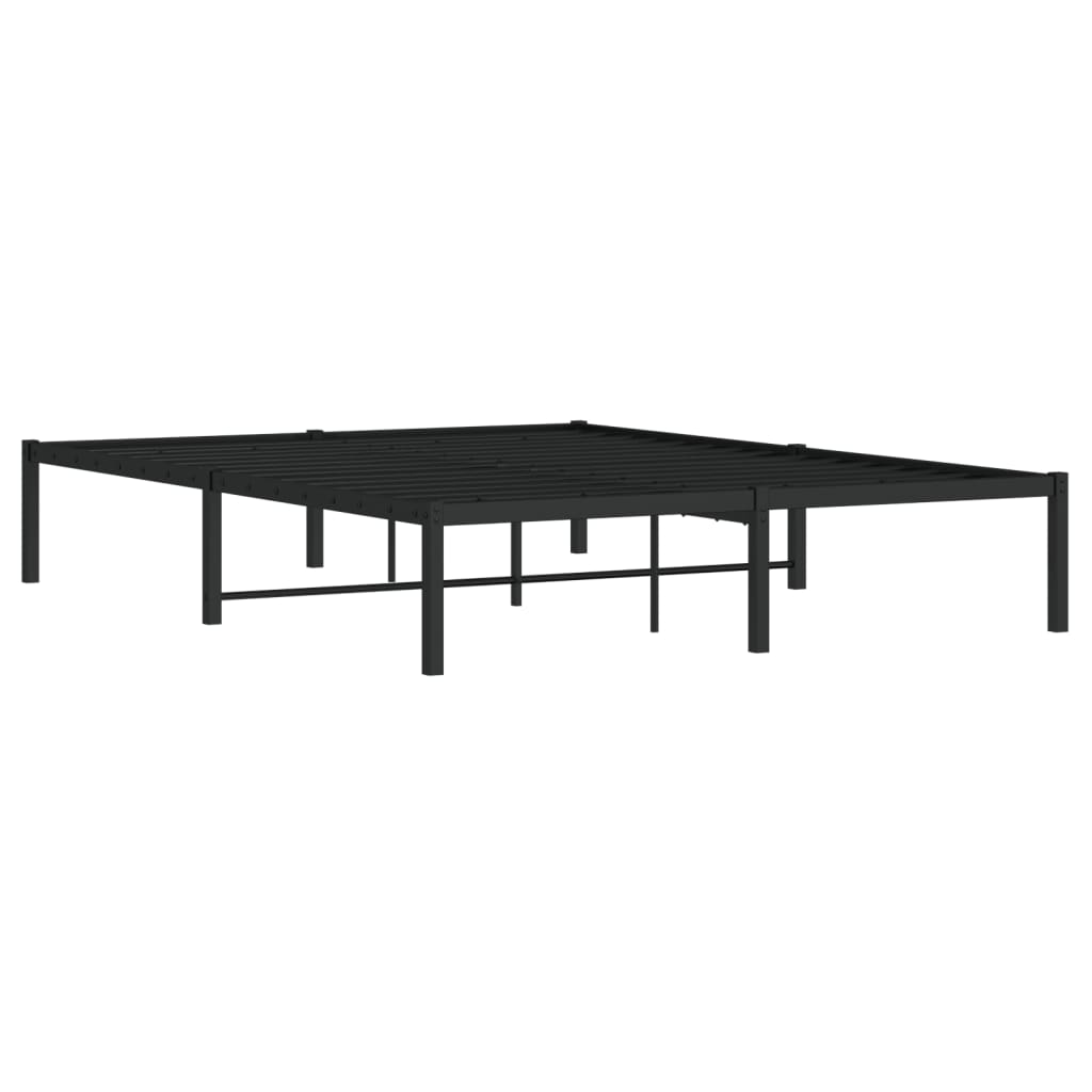 vidaXL Metal Bed Frame without Mattress Black 135x190cm