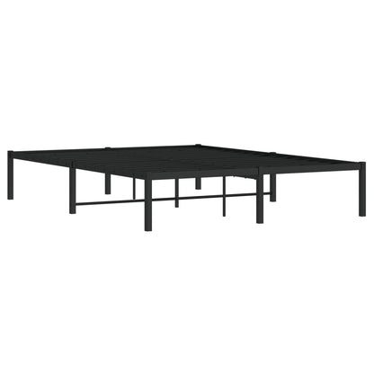 vidaXL Metal Bed Frame without Mattress Black 135x190cm