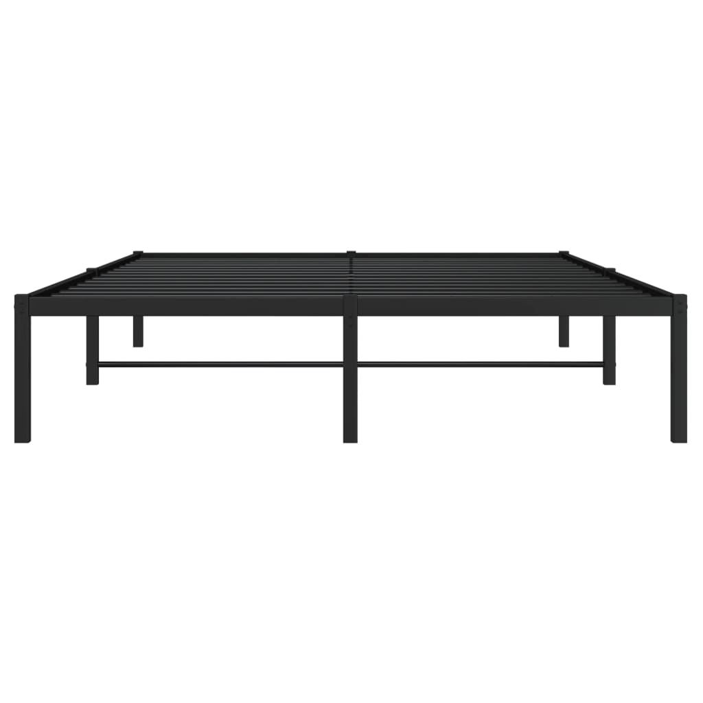 vidaXL Metal Bed Frame without Mattress Black 135x190cm