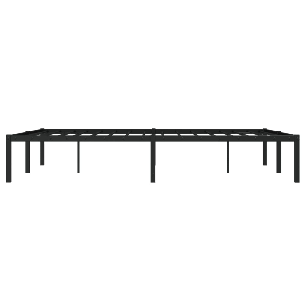 vidaXL Metal Bed Frame without Mattress Black 135x190cm