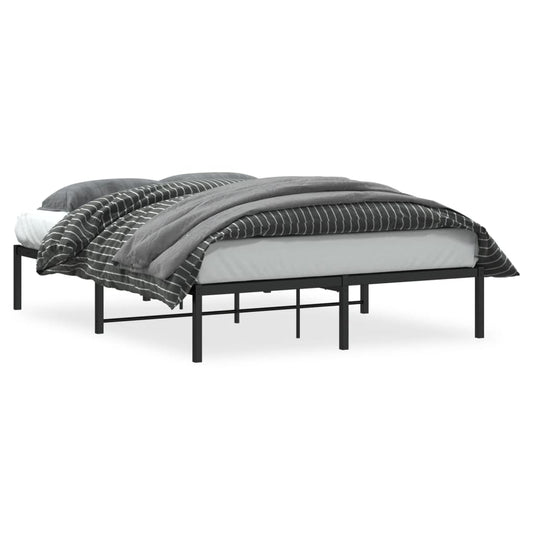 vidaXL Metal Bed Frame without Mattress Black 140x190cm