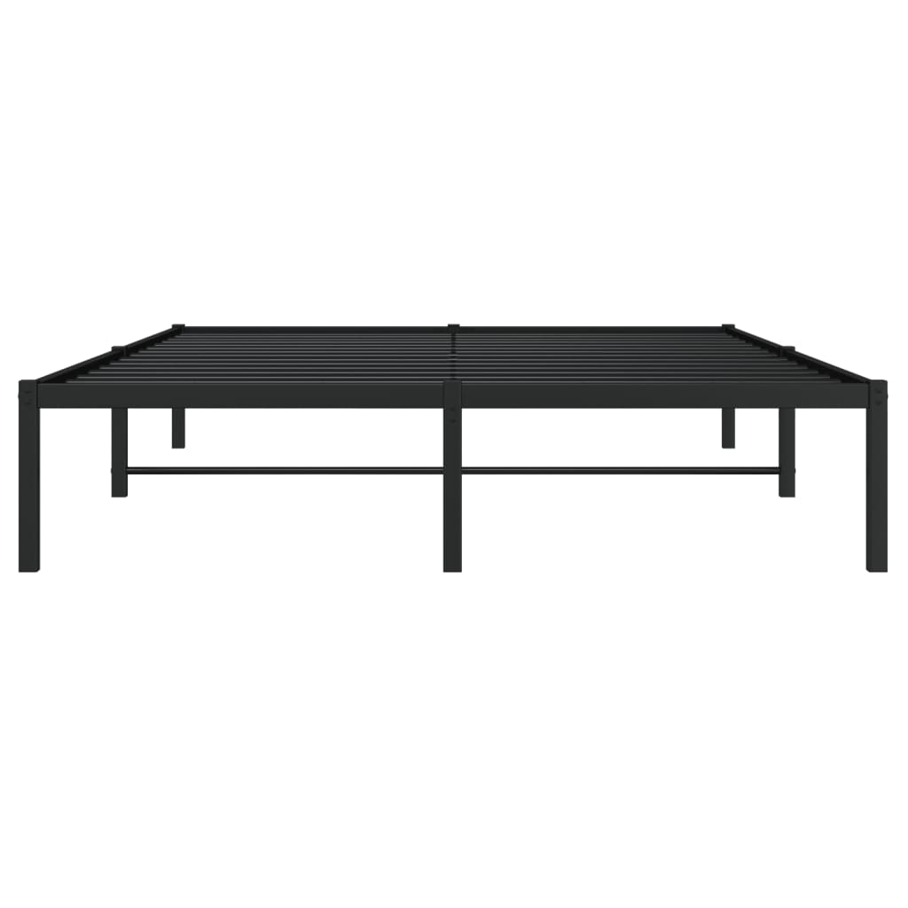 vidaXL Metal Bed Frame without Mattress Black 140x190cm