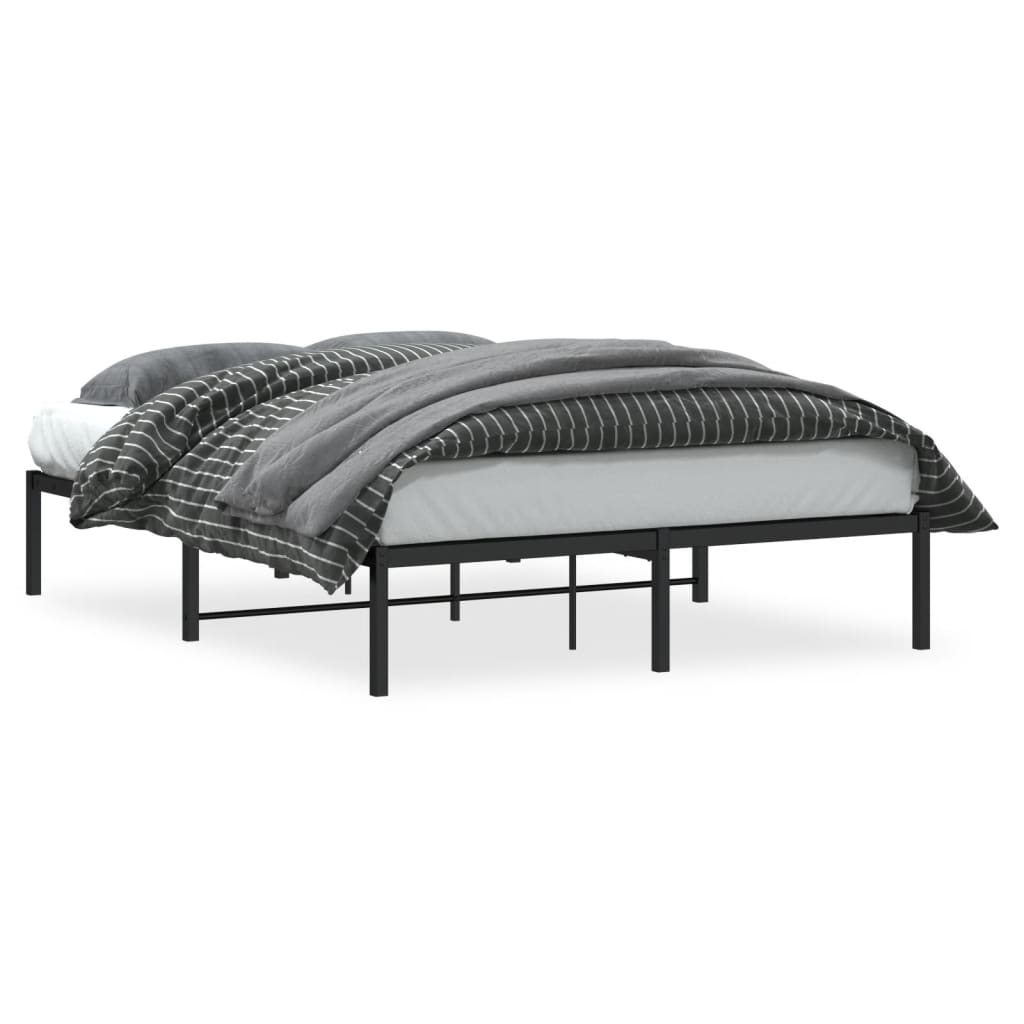 vidaXL Metal Bed Frame without Mattress Black 140x200cm