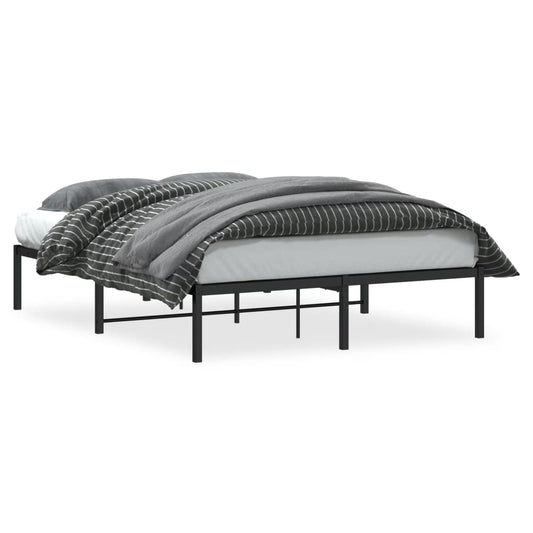 vidaXL Metal Bed Frame without Mattress Black 140x200cm