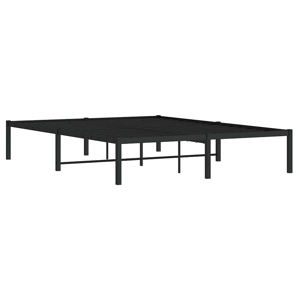 vidaXL Metal Bed Frame without Mattress Black 140x200cm