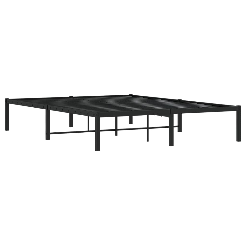 vidaXL Metal Bed Frame without Mattress Black 140x200cm