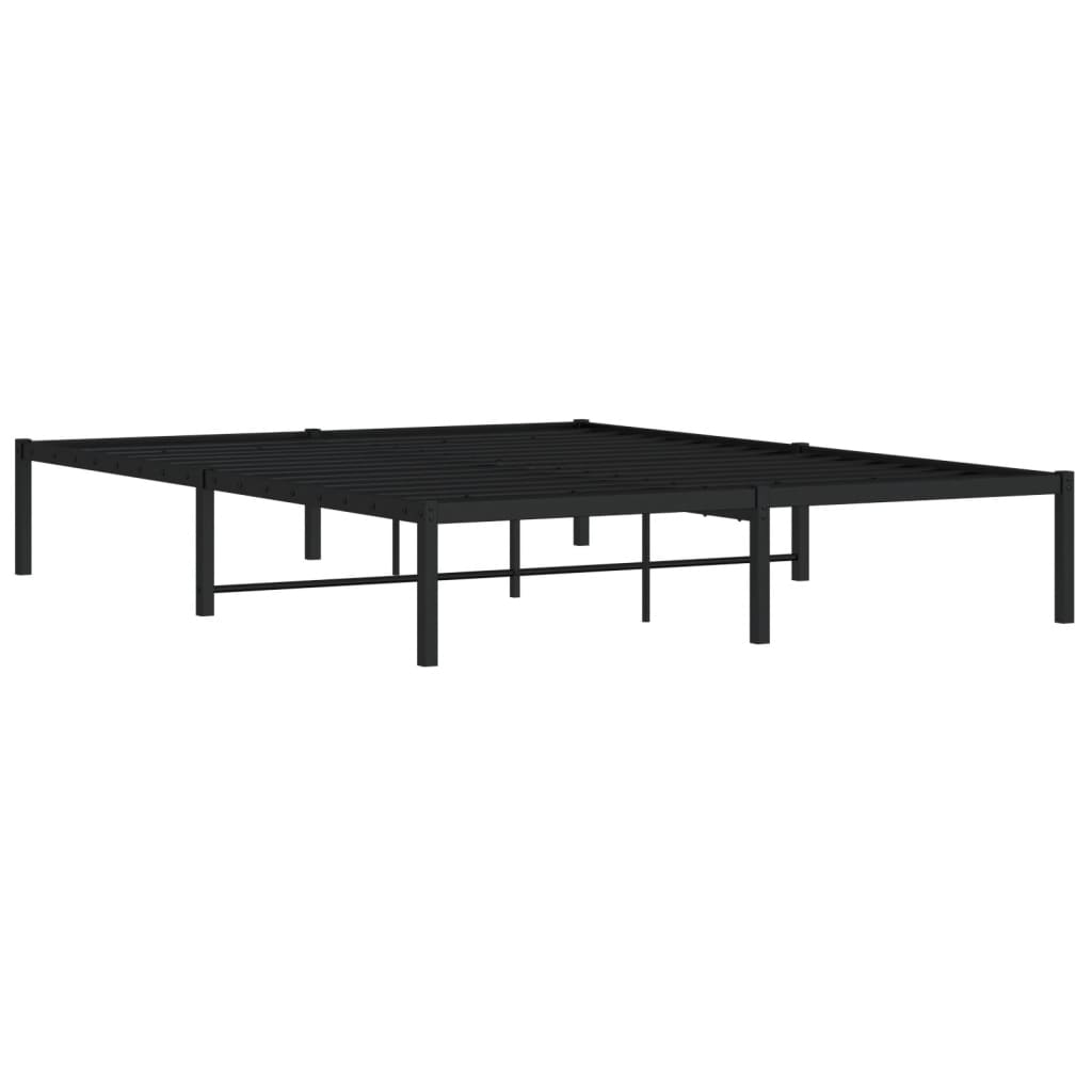 vidaXL Metal Bed Frame without Mattress Black 160x200cm