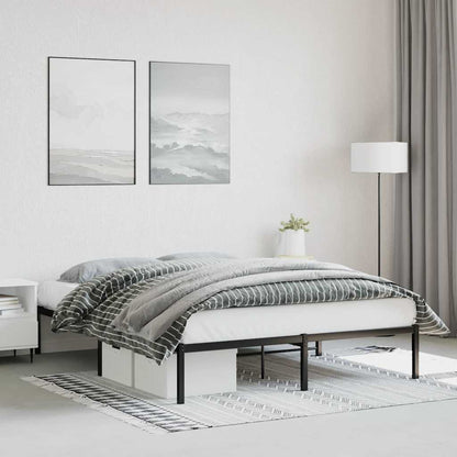 vidaXL Metal Bed Frame without Mattress Black 160x200cm