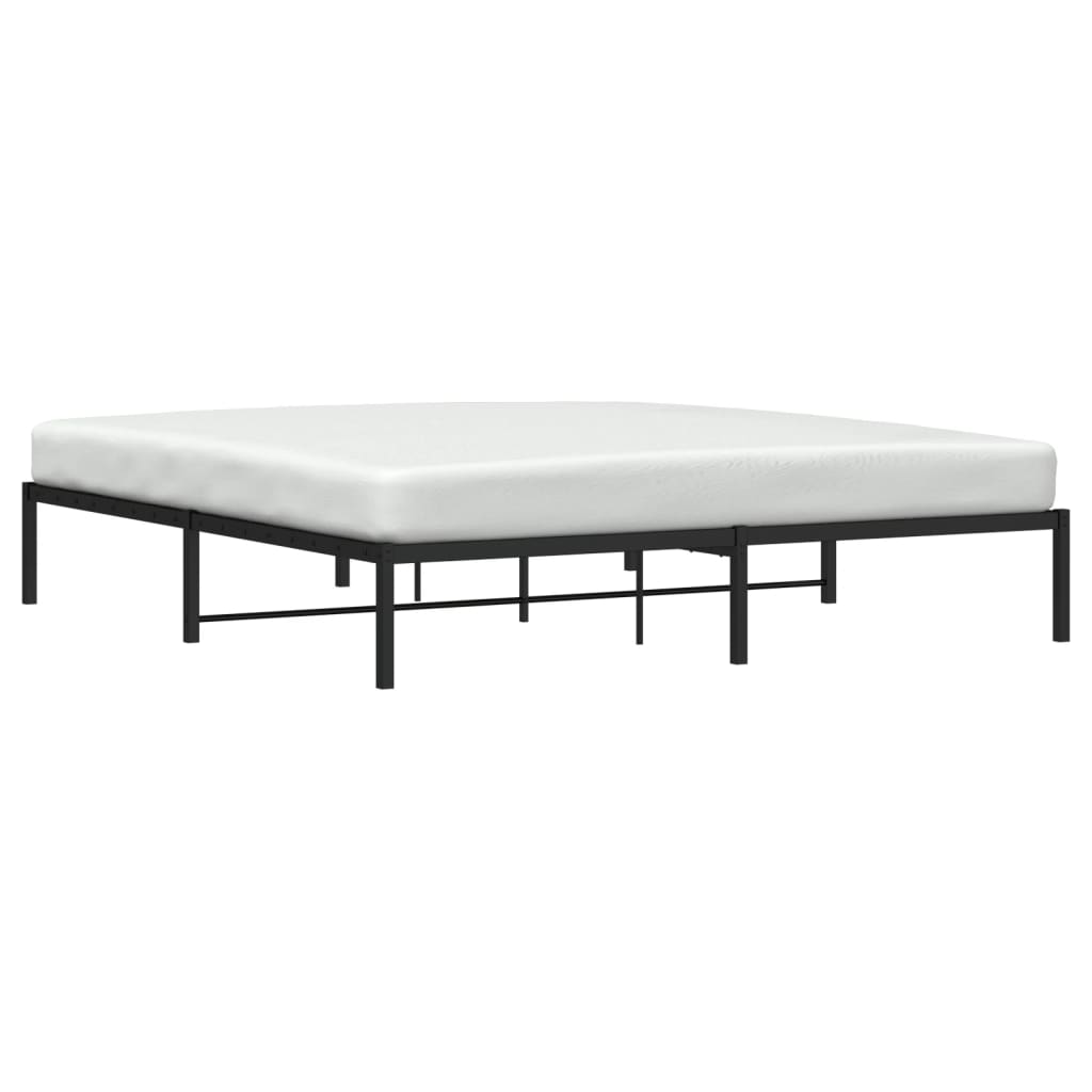 vidaXL Metal Bed Frame without Mattress Black 180x200cm