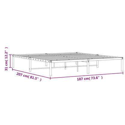 vidaXL Metal Bed Frame without Mattress Black 180x200cm