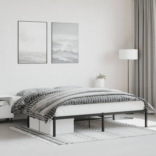 vidaXL Metal Bed Frame without Mattress Black 183x213cm