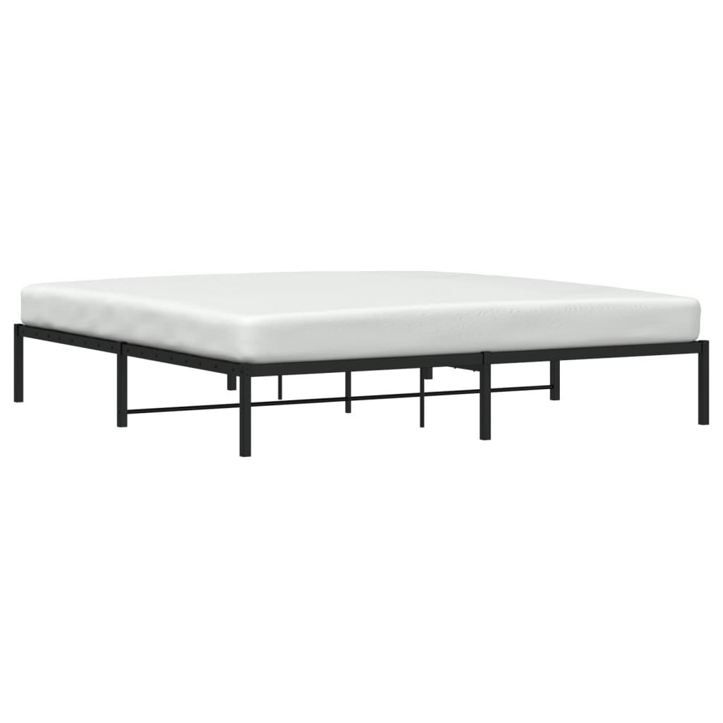 vidaXL Metal Bed Frame without Mattress Black 200x200cm