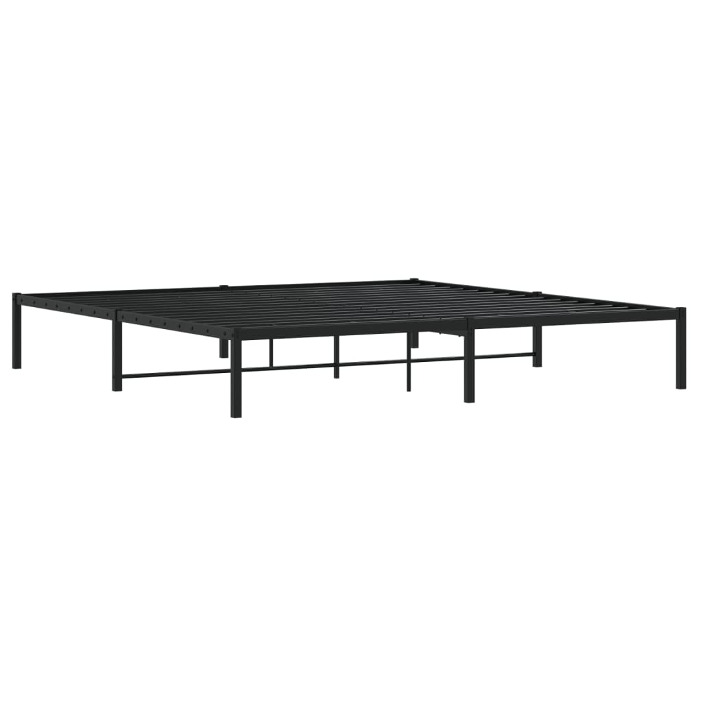 vidaXL Metal Bed Frame without Mattress Black 200x200cm
