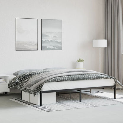 vidaXL Metal Bed Frame without Mattress Black 200x200cm