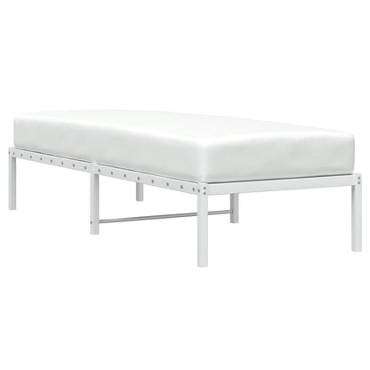 vidaXL Metal Bed Frame without Mattress White 75x190cm