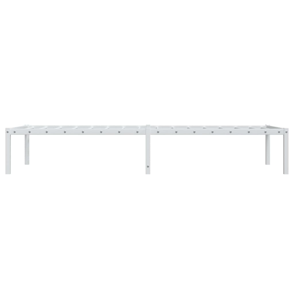 vidaXL Metal Bed Frame without Mattress White 75x190cm