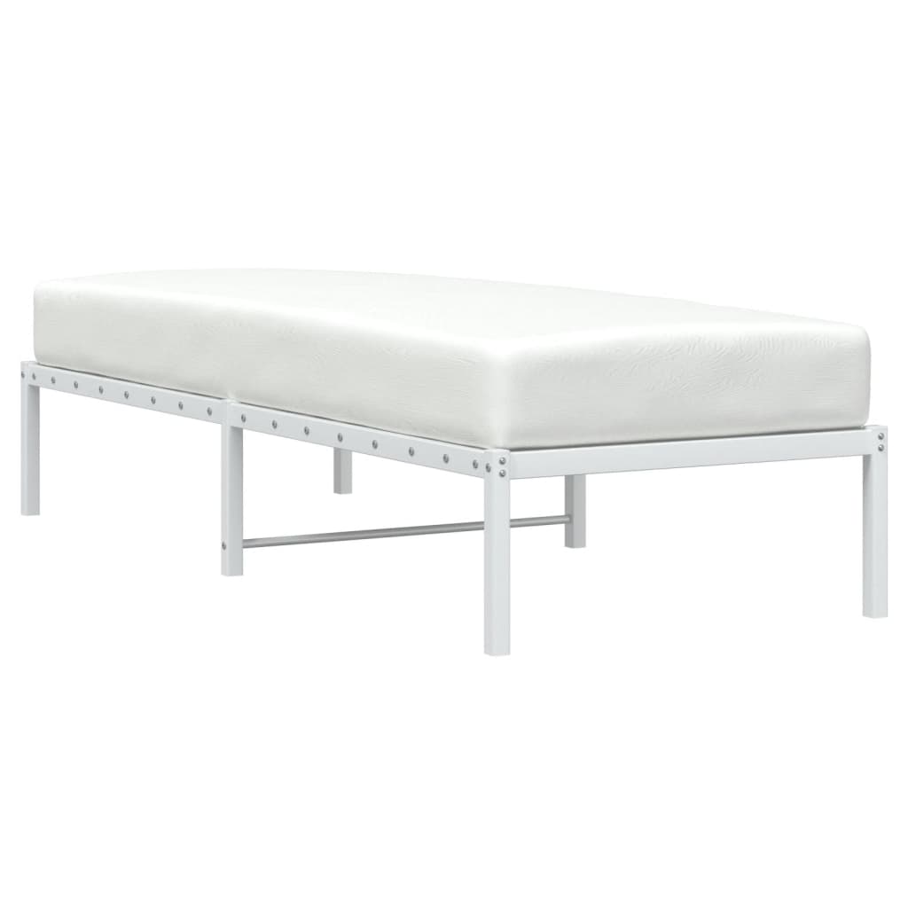 vidaXL Metal Bed Frame without Mattress White 80x200cm