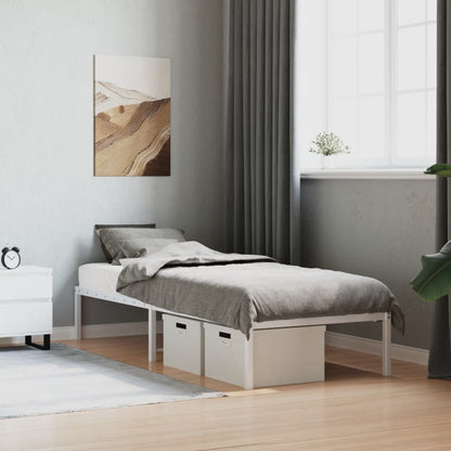 vidaXL Metal Bed Frame without Mattress White 80x200cm