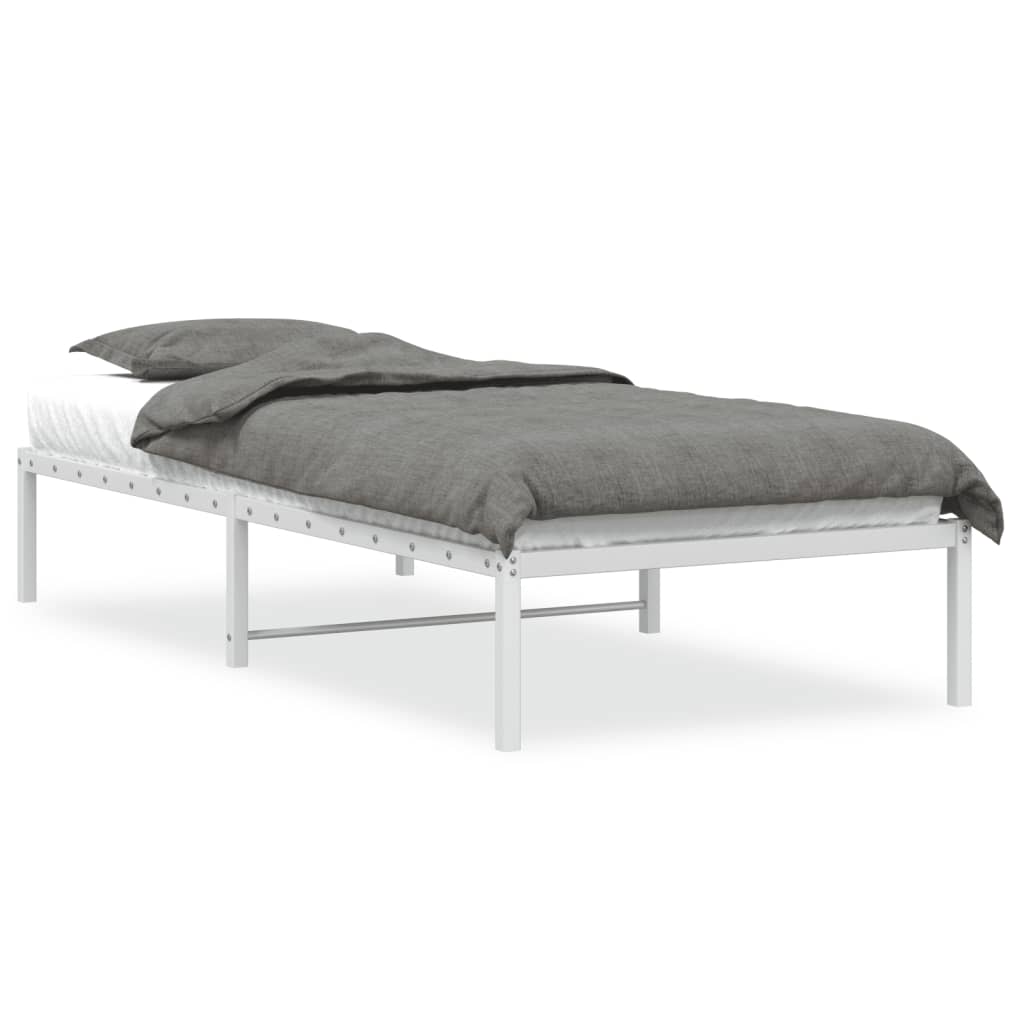 vidaXL Metal Bed Frame without Mattress White 90x190cm