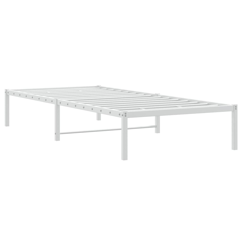 vidaXL Metal Bed Frame without Mattress White 90x190cm