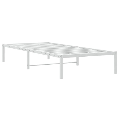 vidaXL Metal Bed Frame without Mattress White 90x190cm