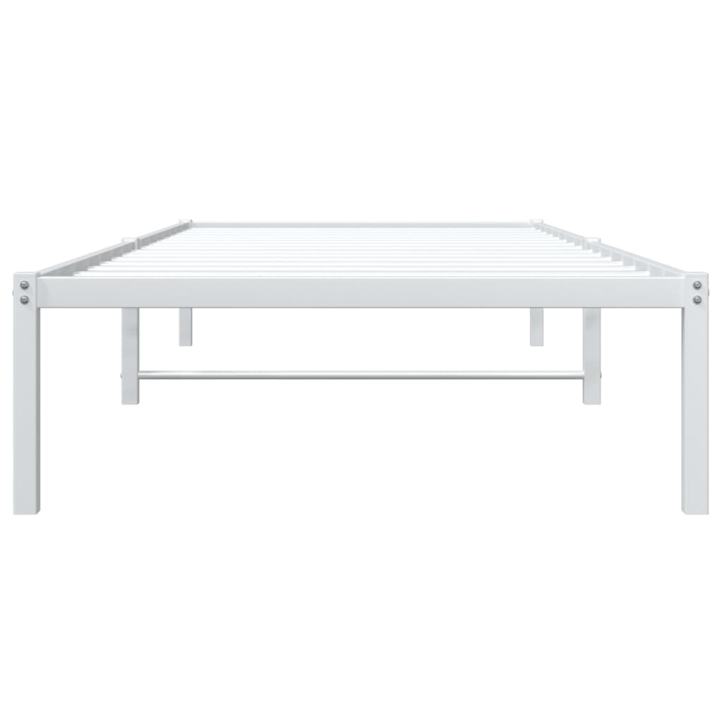 vidaXL Metal Bed Frame without Mattress White 90x200cm