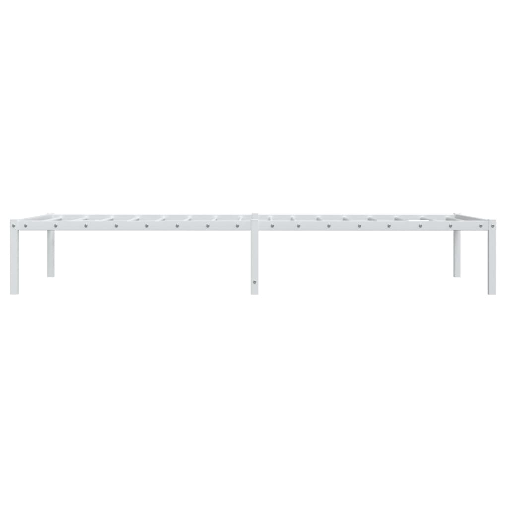 vidaXL Metal Bed Frame without Mattress White 90x200cm
