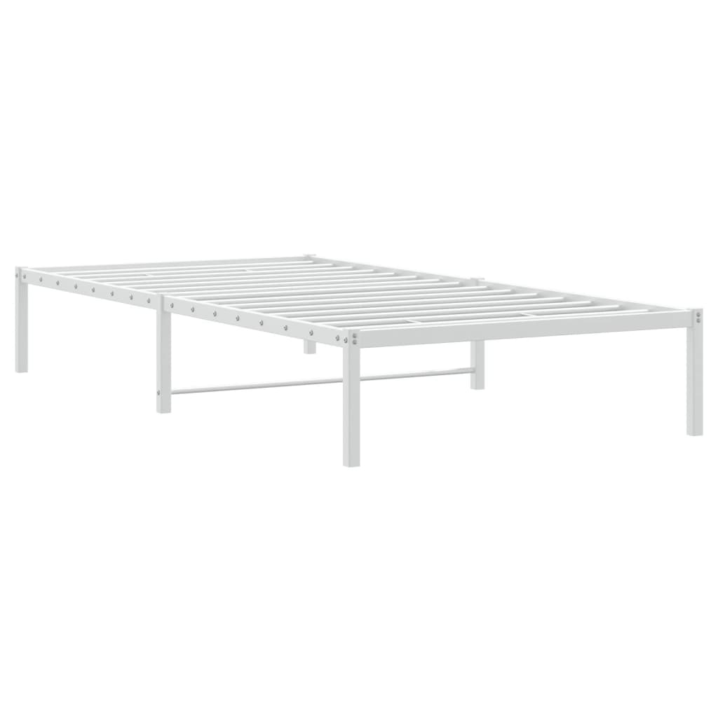vidaXL Metal Bed Frame without Mattress White 100x190cm