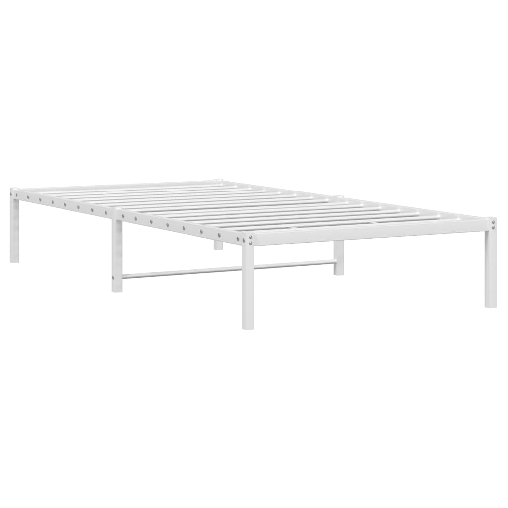 vidaXL Metal Bed Frame without Mattress White 107x203cm