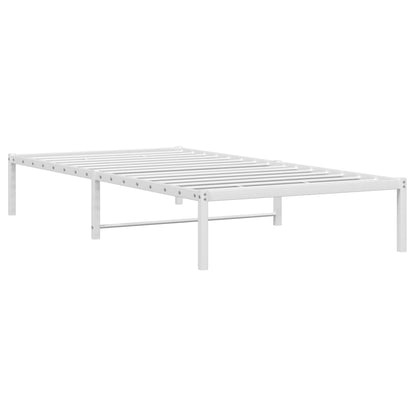 vidaXL Metal Bed Frame without Mattress White 107x203cm