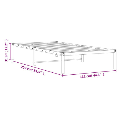 vidaXL Metal Bed Frame without Mattress White 107x203cm