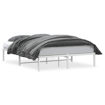 vidaXL Metal Bed Frame without Mattress White 135x190cm