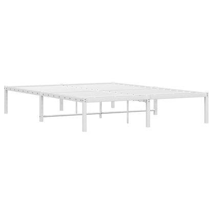 vidaXL Metal Bed Frame without Mattress White 135x190cm