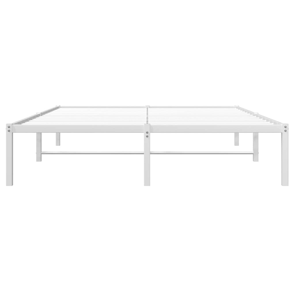 vidaXL Metal Bed Frame without Mattress White 135x190cm