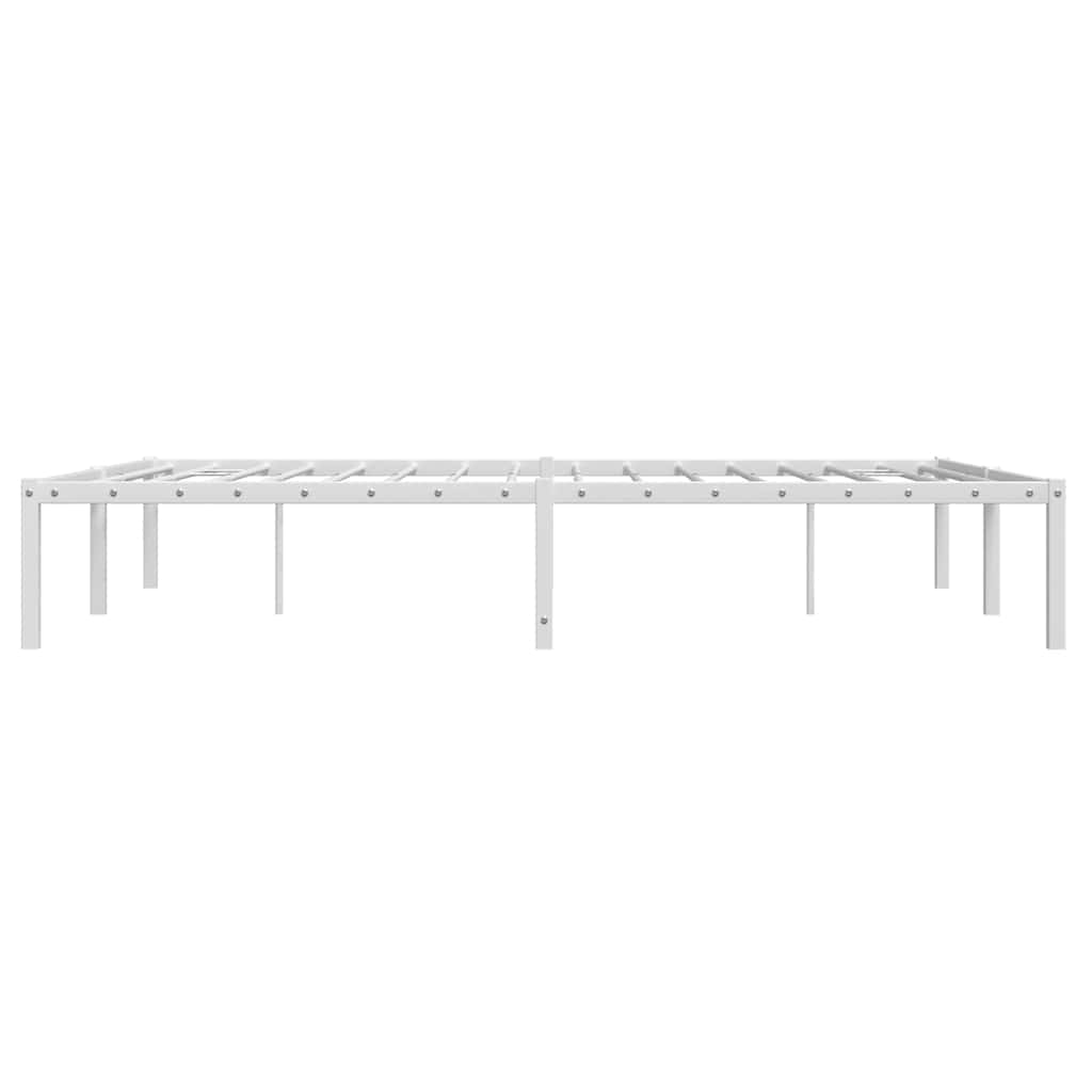 vidaXL Metal Bed Frame without Mattress White 135x190cm