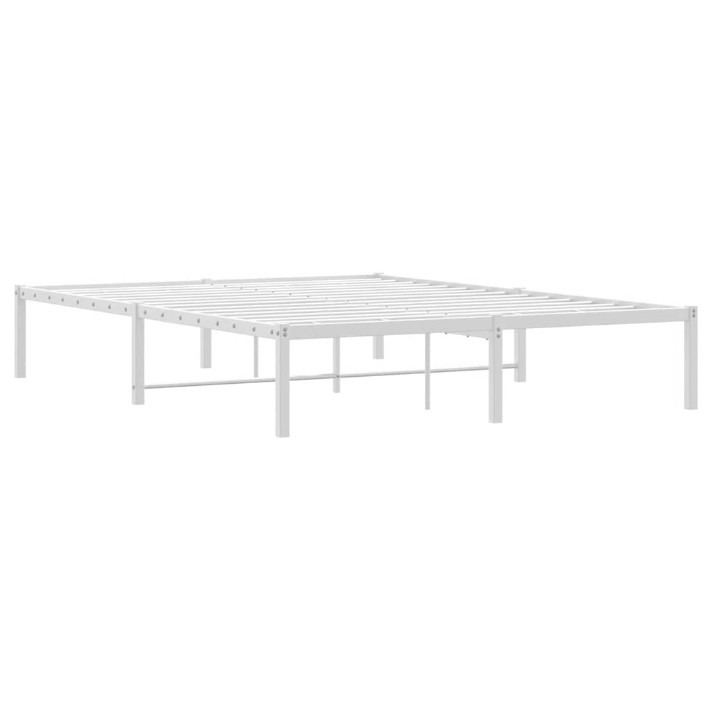 vidaXL Metal Bed Frame without Mattress White 135x190cm