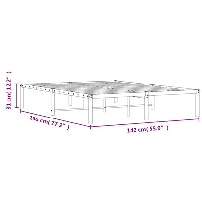 vidaXL Metal Bed Frame without Mattress White 135x190cm
