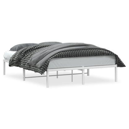 vidaXL Metal Bed Frame without Mattress White 140x200cm
