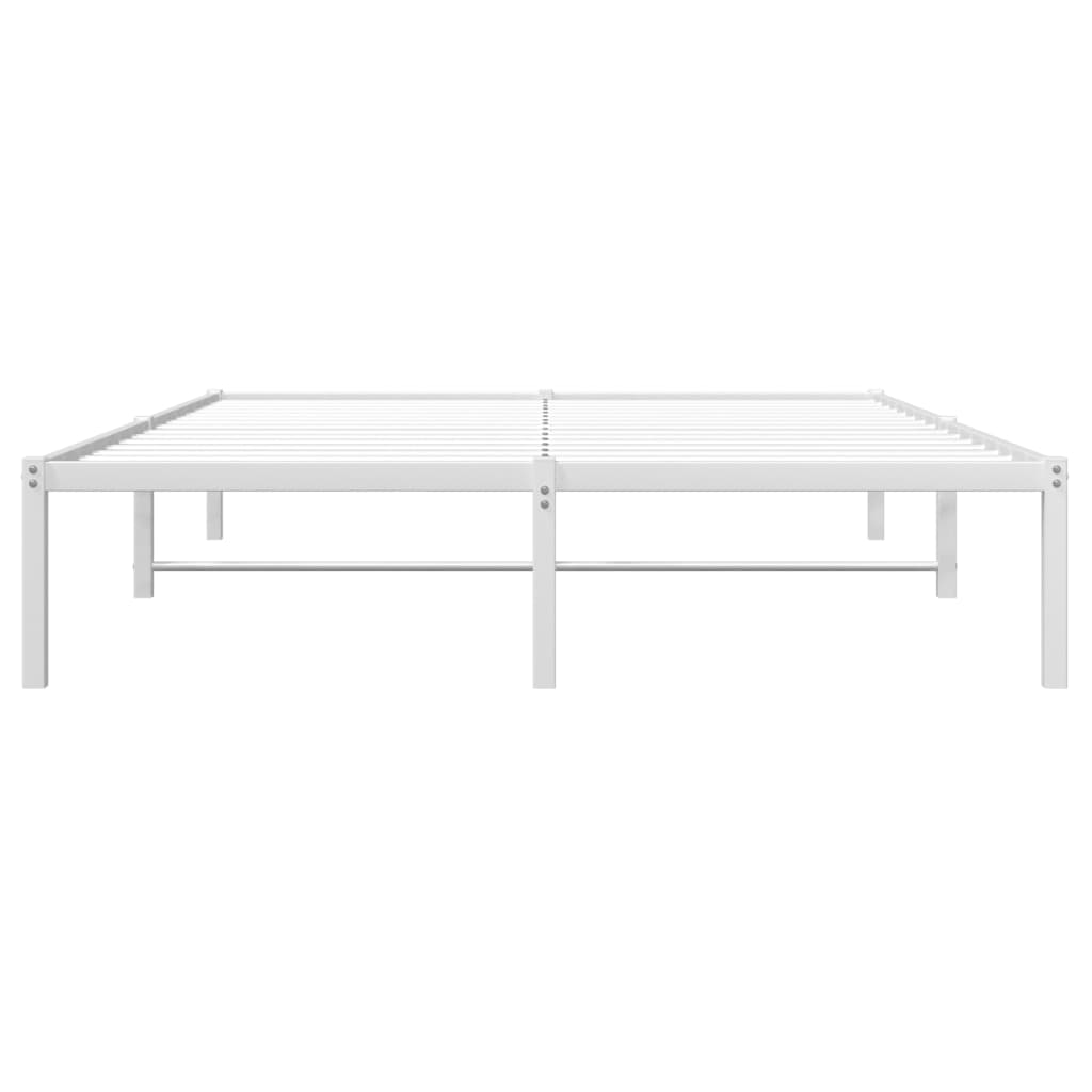 vidaXL Metal Bed Frame without Mattress White 140x200cm
