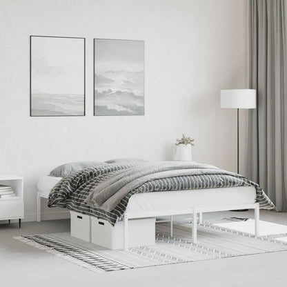 vidaXL Metal Bed Frame without Mattress White 140x200cm