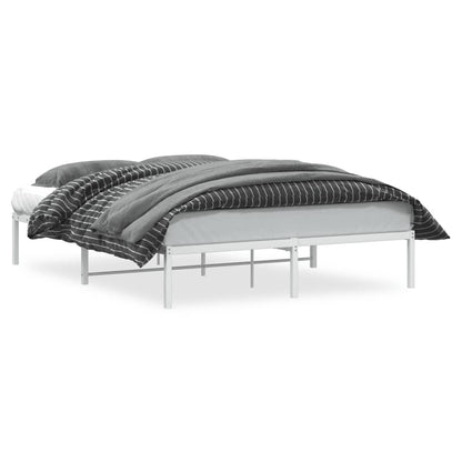 vidaXL Metal Bed Frame without Mattress White 150x200cm