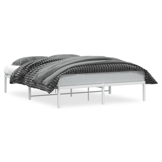 vidaXL Metal Bed Frame without Mattress White 150x200cm