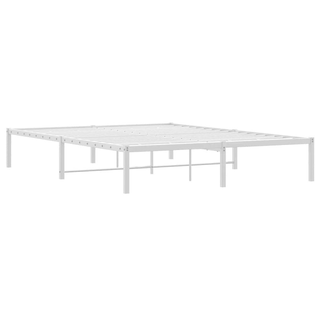 vidaXL Metal Bed Frame without Mattress White 150x200cm
